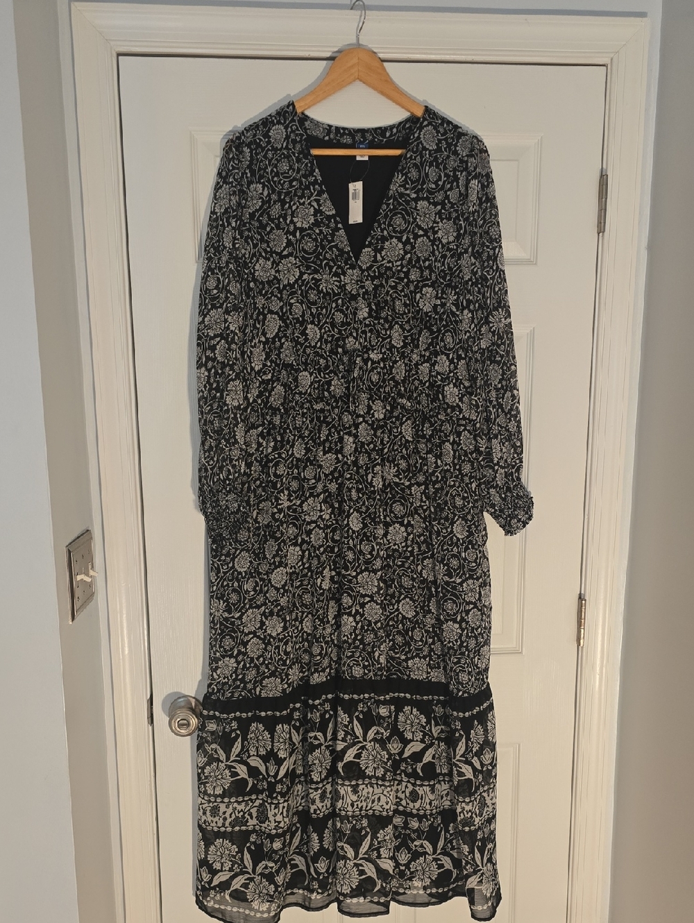 Black & White Floral Maxi Dress
